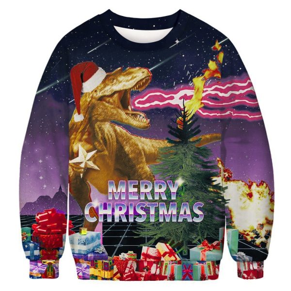 Unisex 3D Animal Sloth Print Christmas Sweatshirt / [blueesa] /